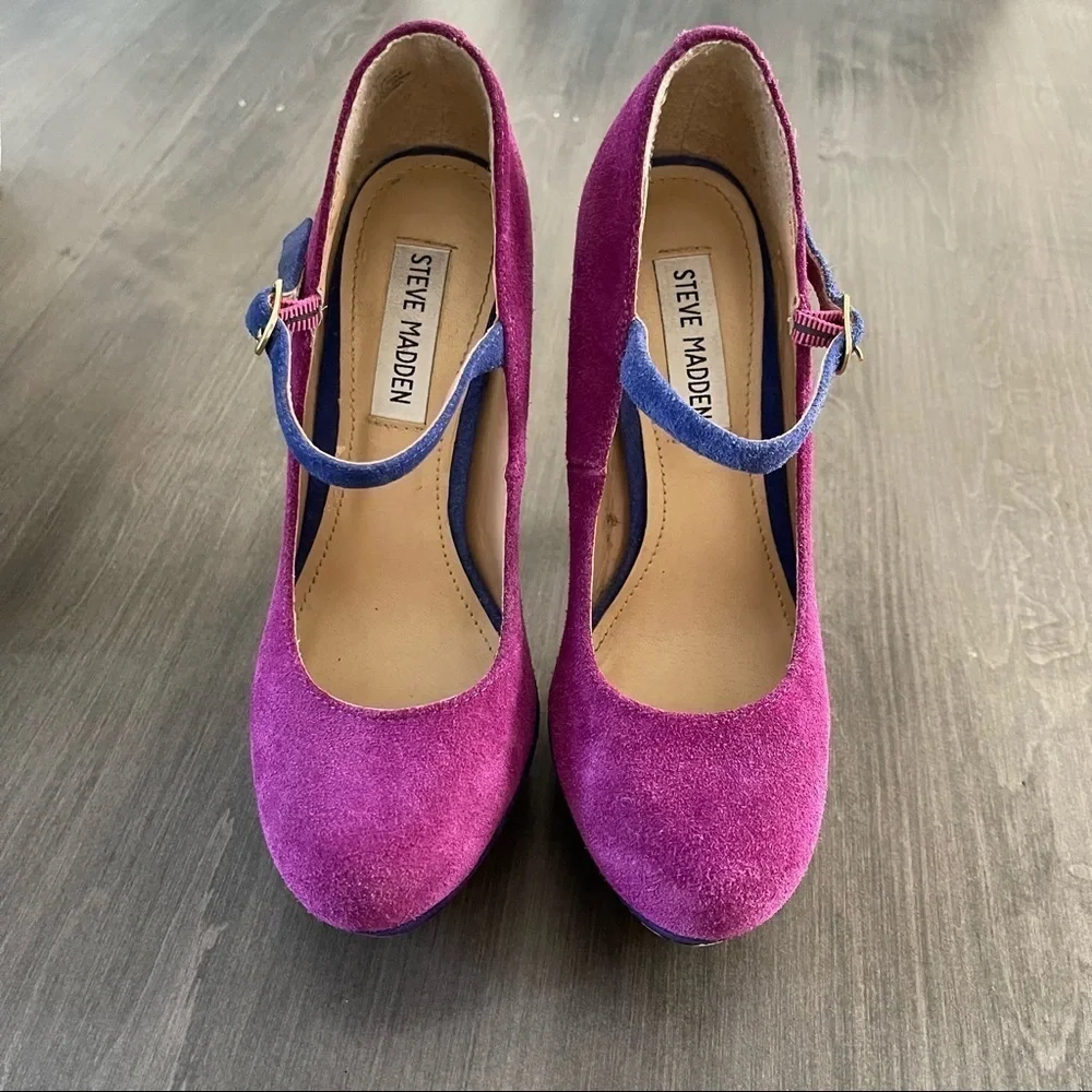Steve Madden color block platform pumps heels